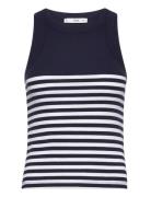 Stripe-Print Top Navy Mango