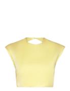 Anya Satin Top Yellow Bardot