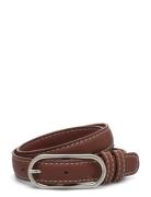 Glossy Nola Leather Belt Brown Becksöndergaard