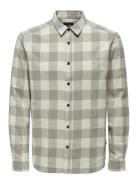 Onsgudmund Ls Checked Shirt Beige ONLY & SONS