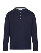 Long Sleeve Cotton T-Shirt Navy Mango