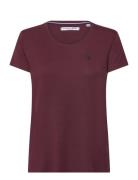 Della Lf Ss Vi Ela Usp W Tee Burgundy U.S. Polo Assn.