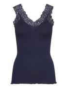 Rwbernadine Sl Lace Top Navy Rosemunde