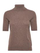 Turtleneck T-Shirt Brown Davida Cashmere