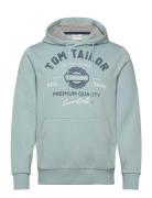 Hoodie With Print Blue Tom Tailor