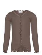 Rkbeatha Ls Cardigan W/ Lace Brown Rosemunde Kids