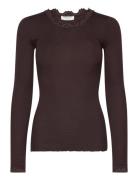 Rwbabette Ls Regular Lace T-Shirt Brown Rosemunde