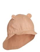 Gorm Linen Sun Hat With Ears Pink Liewood