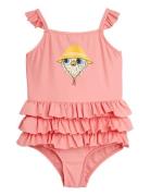 Owl Sp Frill Swimsuit Pink Mini Rodini