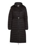 Lw Padded Smocking Midi Coat Black Calvin Klein