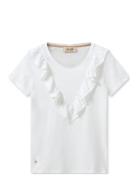 Mmlobo O-Ss Flounce Tee White MOS MOSH