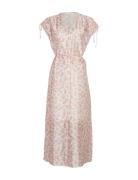 Mschisadora Sl Maxi Dress Aop Pink MSCH Copenhagen