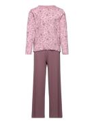 Nkfnightset Mauve Flower Loose Rib Noos Purple Name It