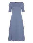 Stretch Cotton Midi Dress Blue Lauren Ralph Lauren