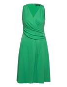 Surplice Jersey Sleeveless Dress Green Lauren Ralph Lauren