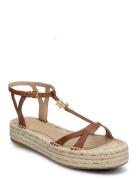 Payton Burnished Leather Espadrille Beige Lauren Ralph Lauren