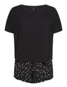 Pj Short Loosefit Flowers Black Hunkemöller