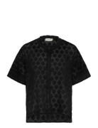 Mmtoba Jacquard Voile Blouse Black MOS MOSH