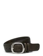 Crushed Wide Leather Belt Black Becksöndergaard