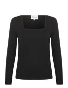 Viggamw Square Neck Blouse Black My Essential Wardrobe