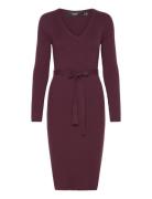 Vmmsaba Rib Ls V-Neck Belt Dress Ga Burgundy Vero Moda Maternity