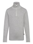 Jprblamilano Stitch Knit Half Zip Jnr Grey Jack & J S