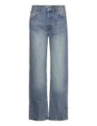 Medium-Rise Straight Jeans With Slits Blue Mango