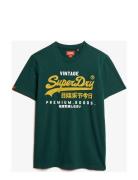 Duo Vintage Logo T Shirt Green Superdry