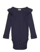 Body L/S Modal Frill Navy Petit Piao