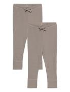 2 Pack Rib Jersey Leggings Grey Copenhagen Colors