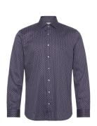 Empire Stripe Print Slim Shirt Blue Michael Kors