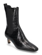 Kaleo Alli Black Leather Ankle Boots Black ALOHAS