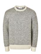 Slhharry Ls Knit Relaxed Crew Neck Beige Selected Homme