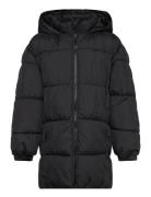 Quilted Long Coat Black Mango