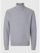 Slhaxel Ls Knit Roll Neck Noos Grey Selected Homme