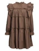 Objhope L/S Short Dress Div Brown Object