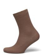 Fine Wool Rib Socks Brown Mp Denmark