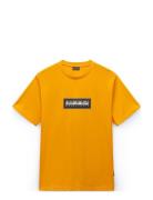 Box Logo Short Sleeve T-Shirt Yellow Napapijri