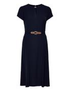 Belted Georgette Dress Navy Lauren Ralph Lauren