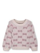 Kmgclara Ls Bow O-Neck Knt Pink Kids Only