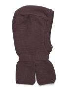 Balaclava - Wool W. Windstop Purple Color Kids