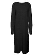 Vmlefile Ls Boatneck Calf Dress Noos Black Vero Moda