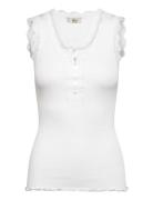 Rmwbalta Sl Regular Placket Top White RM By Rosemunde