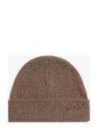 Essential Logo Knitted Beanie Brown Superdry