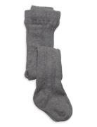 Cable Knitted Stockings Grey Melange Grey Geggamoja