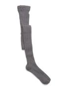 Cable Knitted Stockings Grey Melange Grey Geggamoja