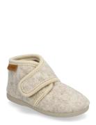 Slippers Wool Velcro Beige En Fant