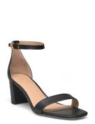 Logan Burnished Leather Sandal Black Lauren Ralph Lauren