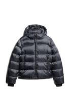 Hooded Luxe Sports Puffer Navy Superdry