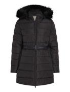 Mw Padded Scuba Belted Coat Black Calvin Klein